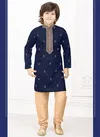 Navy Blue Colour MAGNET Poly Digital Print Work Kids Latest Kurta Pajama Collection MG-06